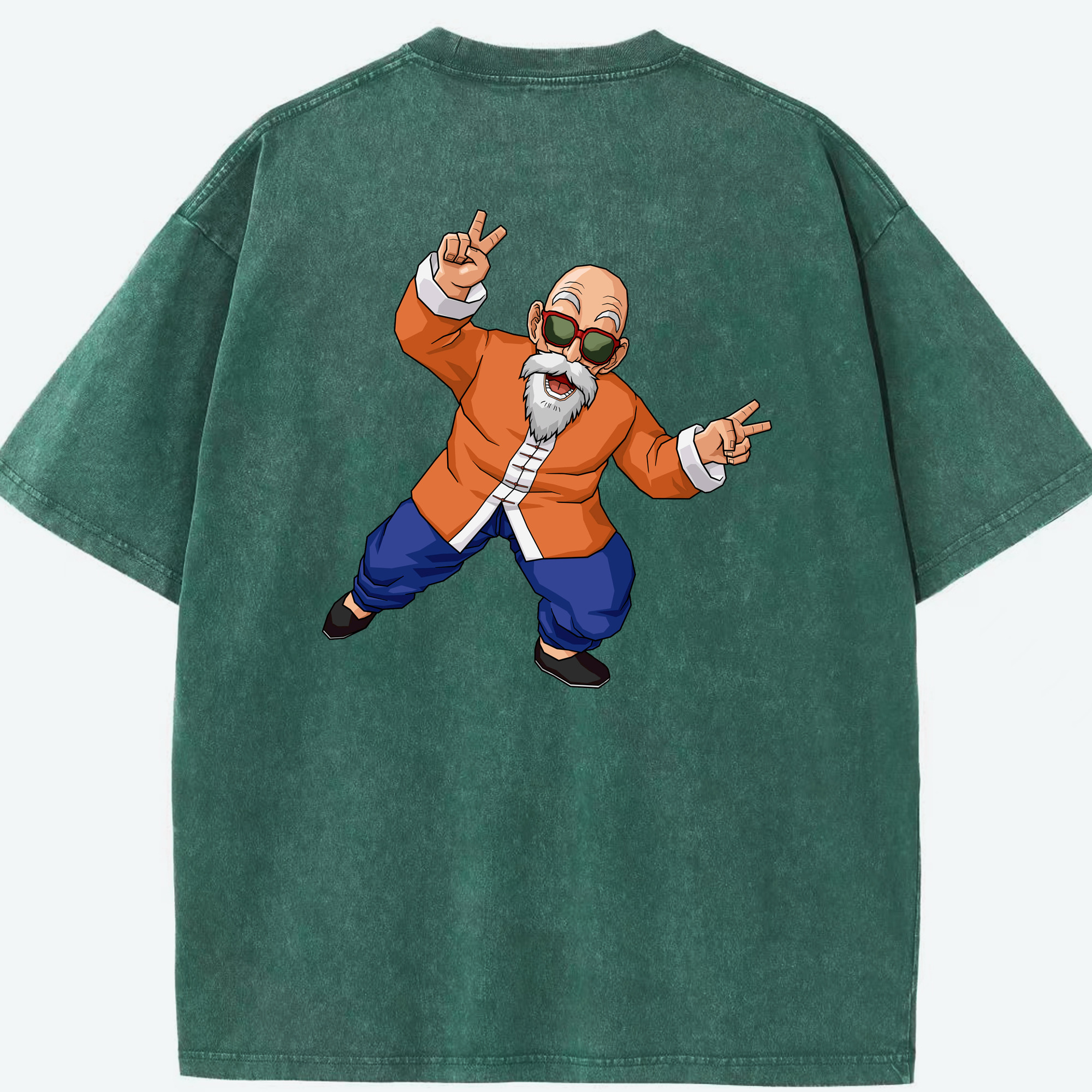 （画像用） ドラゴンボール 亀仙人（かめせんにん） DRAGON BALL Master Roshi Kame Sennin 綿100% ヴィンテージ風 半袖Tシャツ（背面プリント）